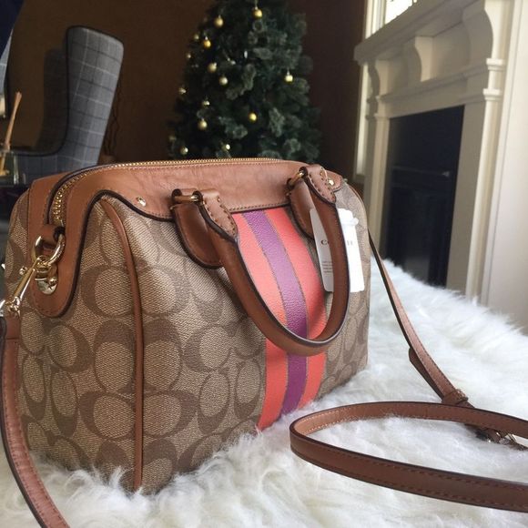 COACH VARSITY STRIPE MINI BENNETT SATCHEL COACH - Picture 2 of 5